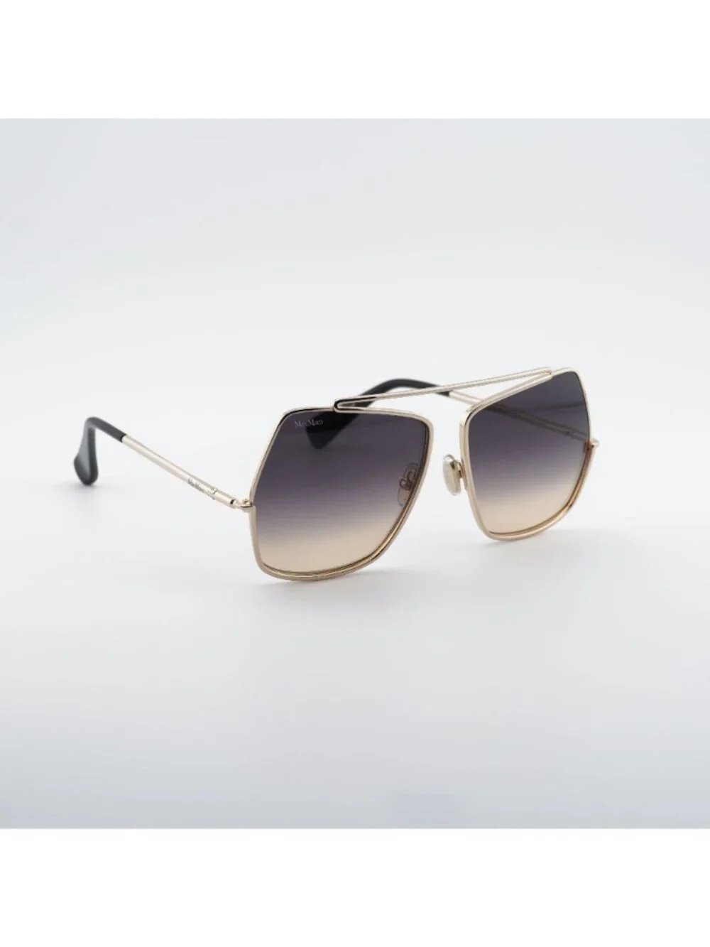 Max Mara MM0102 32B Sunglasses Gold Butterfly Frame, Smoke Lenses